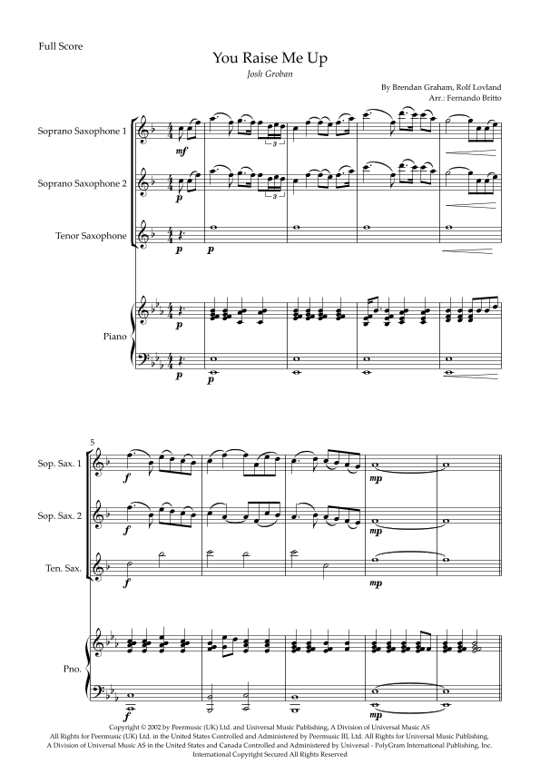 You Raise Me Up (arr. Fernando Britto)