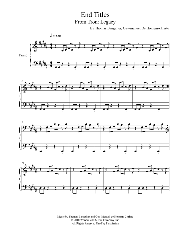Tron: Legacy End Titles (arr. Iván Díaz)