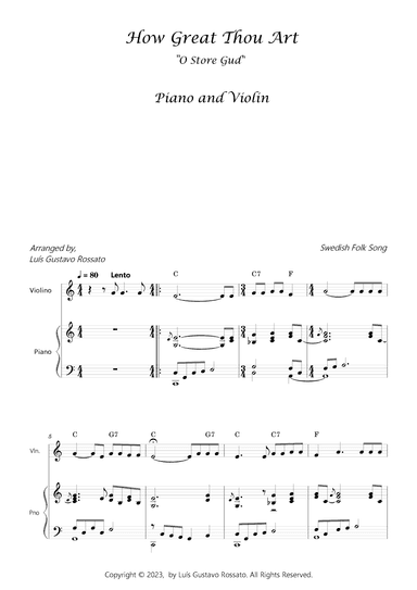 How Great Thou Art - Violin and Piano (arr. Luís Gustavo Rossato)