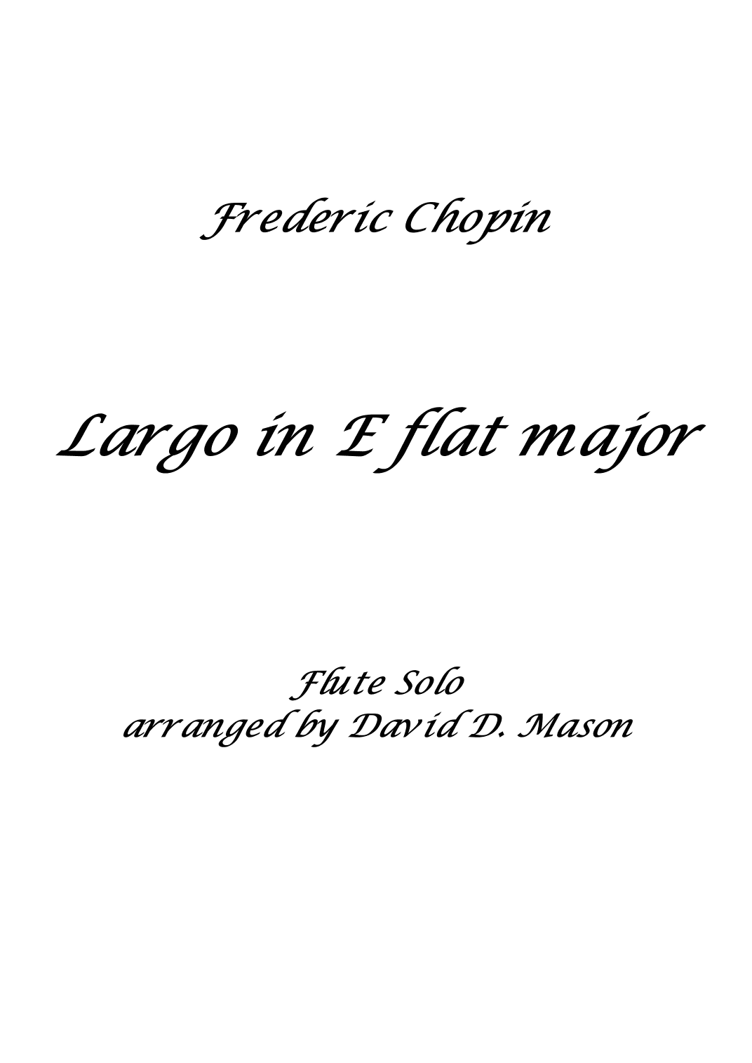 Largo in E flat Major (arr. David D. Mason)