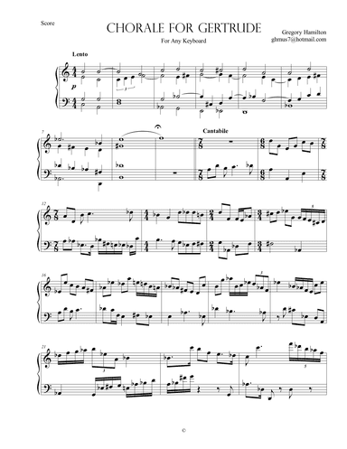 Chorale for Gertrude for any keyboard