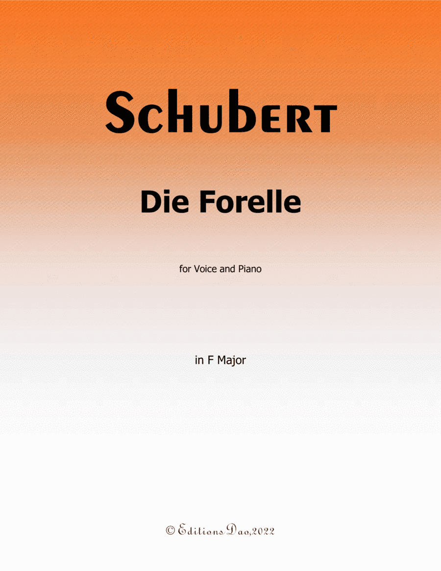 Die Forelle, by Schubert, in F Major (arr. Editions Dao)