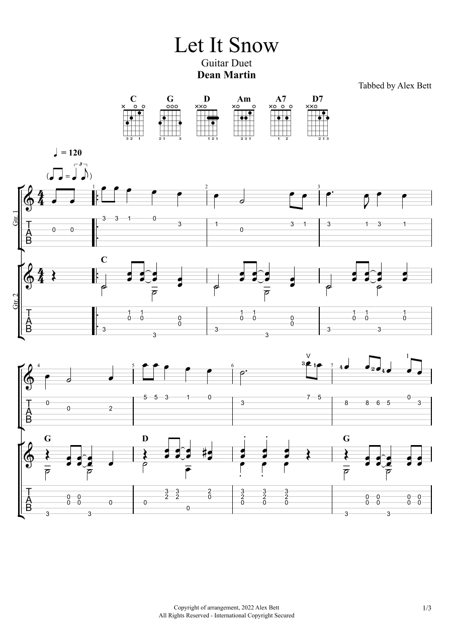 Let it Snow (Fingerstyle Guitar Duet) (arr. Alex Bett)