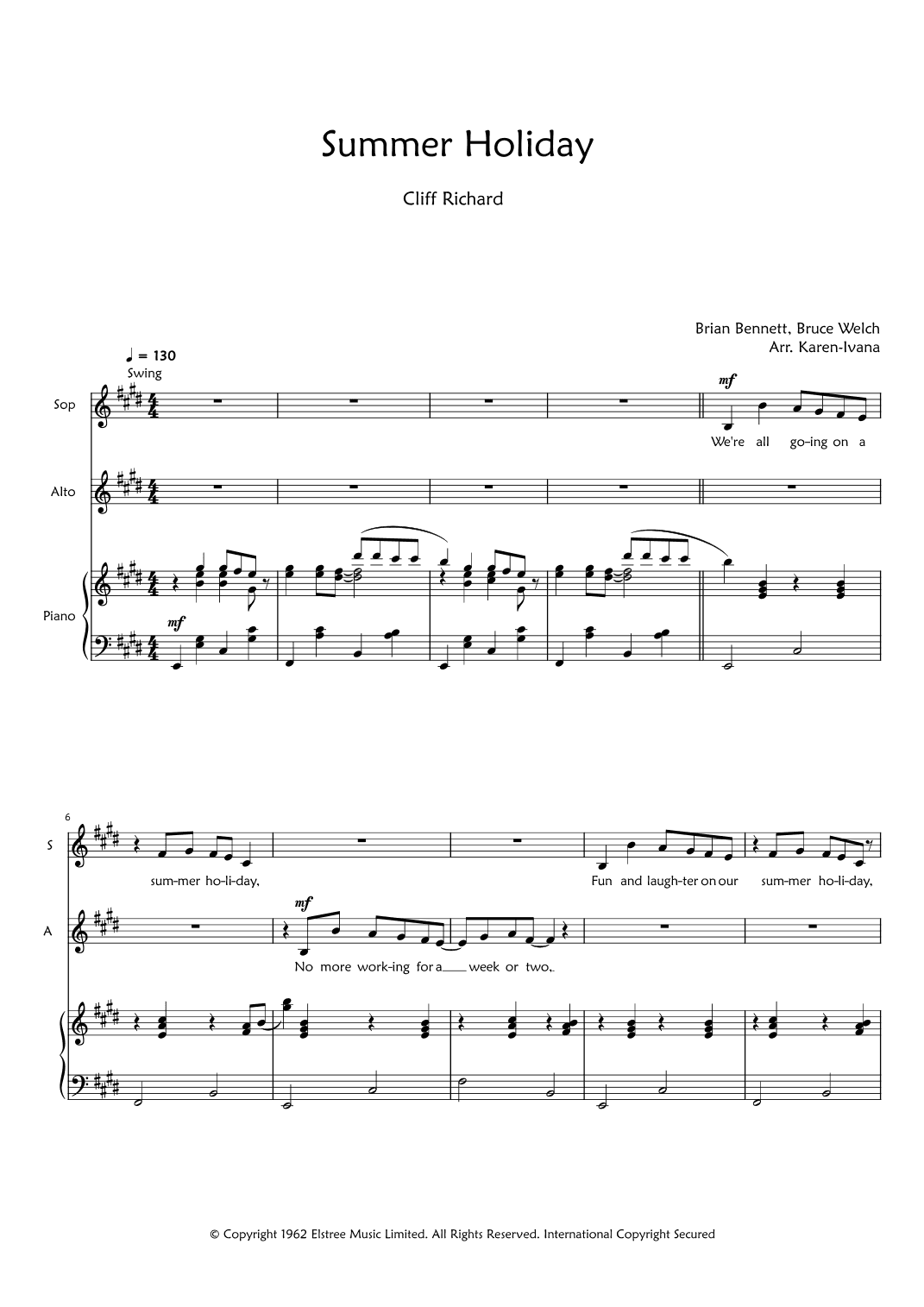 Summer Holiday (arr. Karen Ivana)