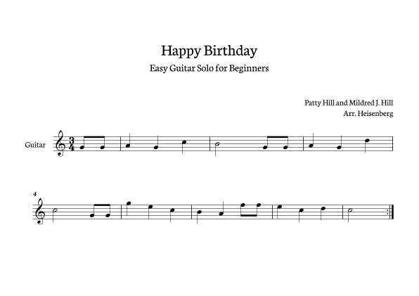 Happy Birthday (arr. Heisenberg)