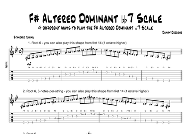 F# Altered Dominant bb7 Scale (4 Ways to Play)