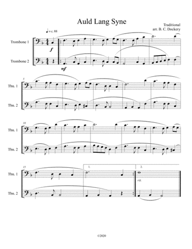 Auld Lang Syne (trombone duet) (arr. B. C. Dockery)