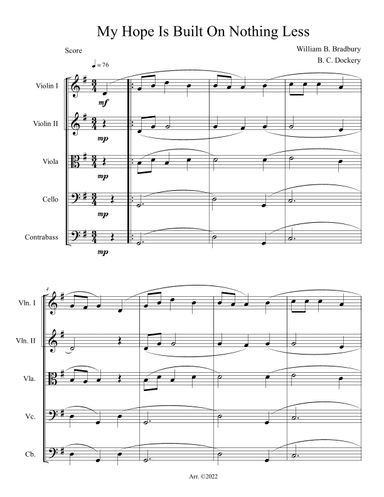 My Hope Is Built On Nothing Less (String Orchestra or Quintet) (arr. B. C. Dockery)
