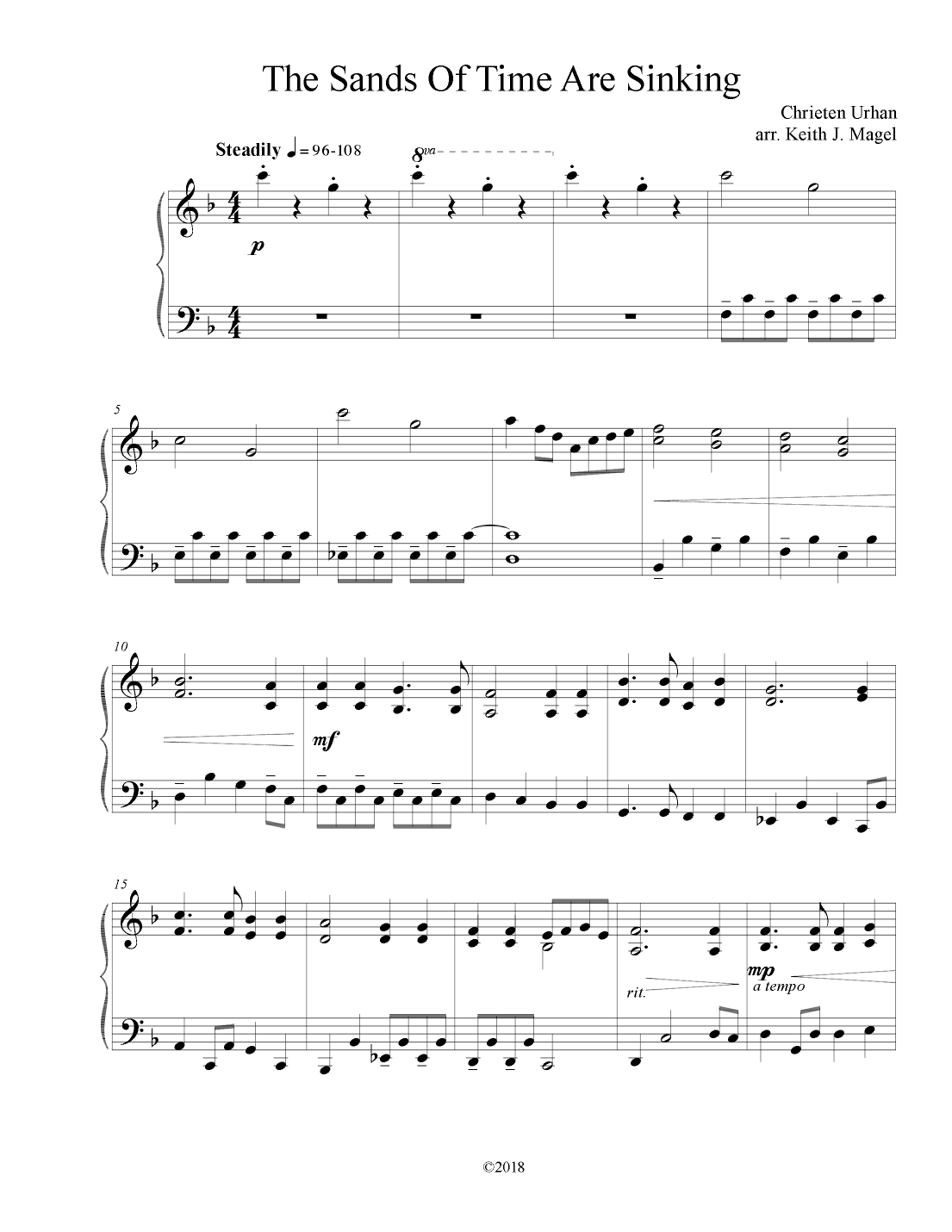 The Sands Of Time Are Sinking (arr. Keith James)