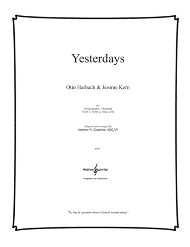 Yesterdays (arr. Andrew R. Guarrine)