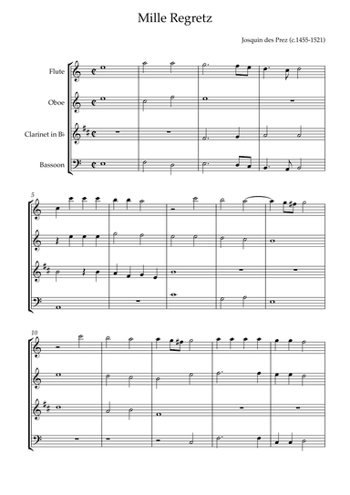 Mille Regretz (arr. Karen Gueiros)