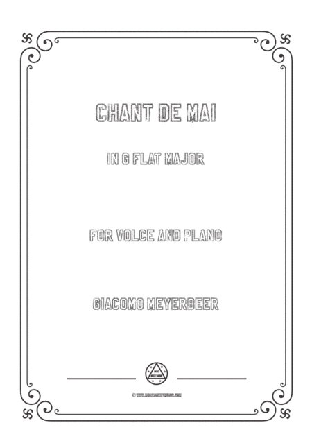 Meyerbeer-Chant de mai in F sharp Major,for Voice and Piano (arr. MSM)