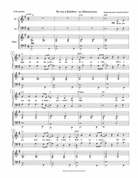 We Are a Rainbow (anthem: Canada/UK)