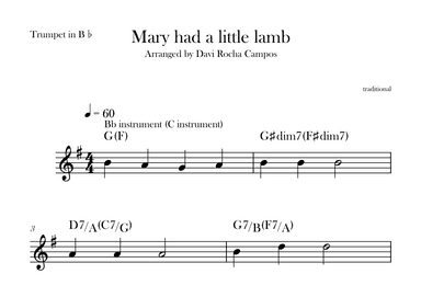 Mary had a little lamb (arr. Davi Rocha Campos)
