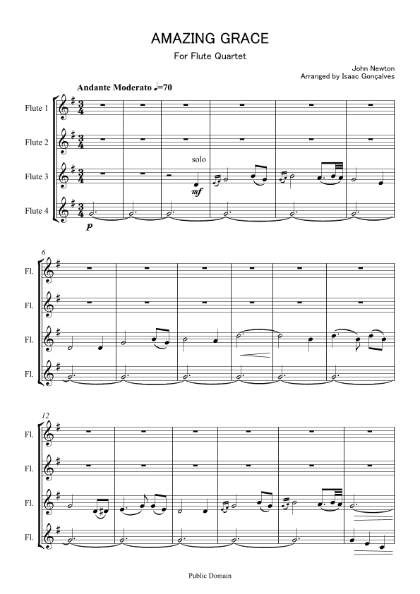 Amazing Grace (arr. Isaac Gonçalves)