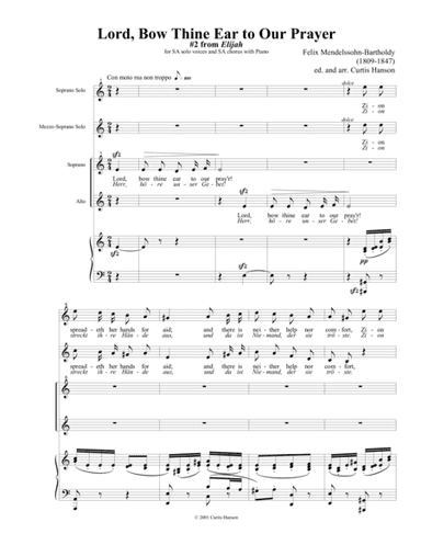 Lord, Bow Thine Ear to Our Prayer (SA) (arr. Curtis Hanson)