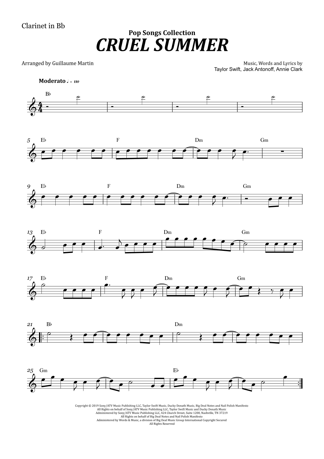 Cruel Summer (arr. Guillaume Martin)