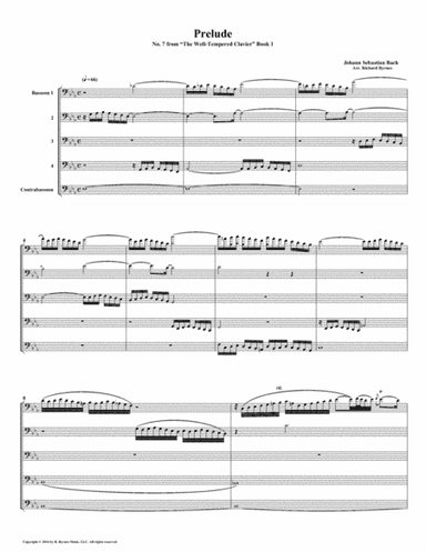 Prelude 07 from  Well-Tempered Clavier, Book 1 (Bassoon Quintet) (arr. Richard Byrnes)