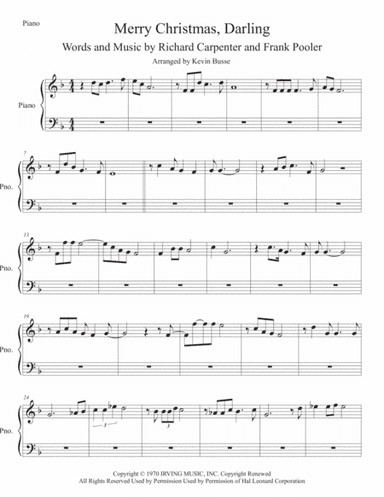 Merry Christmas, Darling (arr. Kevin Busse)