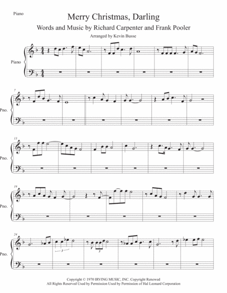 Merry Christmas, Darling (arr. Kevin Busse)