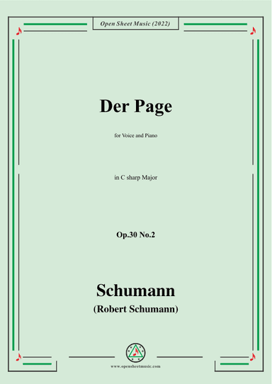 Schumann-Der Page,Op.30 No.2,in C sharp Major (arr. OSM Press)