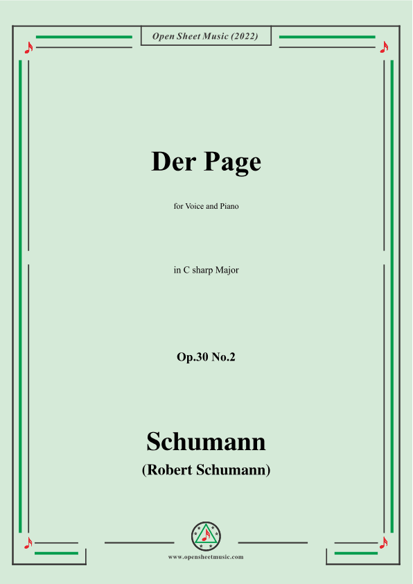Schumann-Der Page,Op.30 No.2,in C sharp Major (arr. OSM Press)
