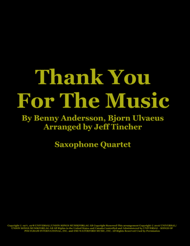 Thank You For The Music (arr. Jeff Tincher)
