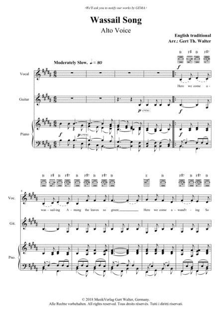 Wassail Song (arr. Gert Th. Walter)