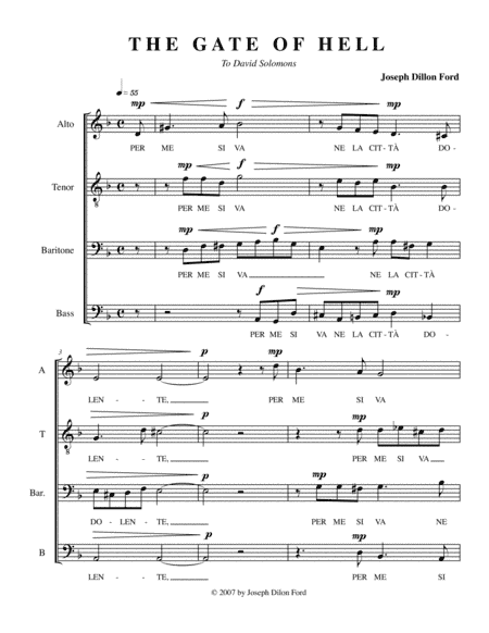 The Gate of Hell for men's choir (ATBarB)