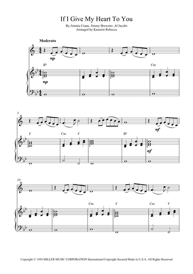 If I Give My Heart To You (arr. Kaiserin Rebecca)