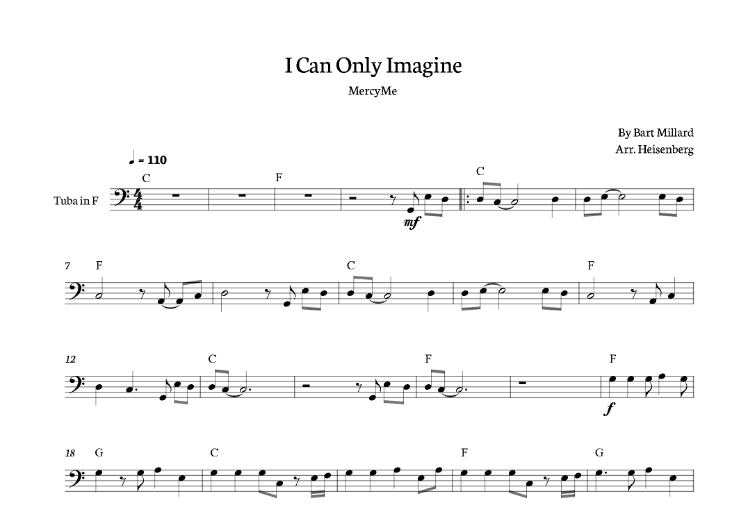 I Can Only Imagine (arr. Heisenberg)