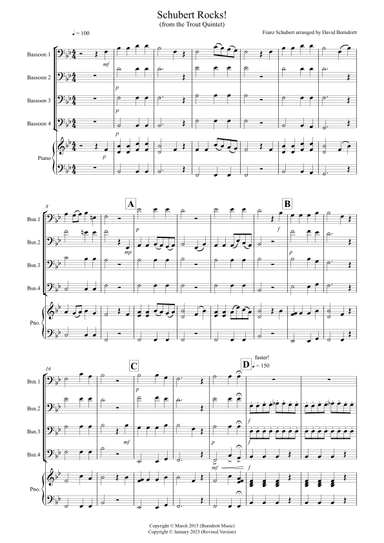 Schubert Rocks! for Bassoon Quartet (arr. David Burndrett)