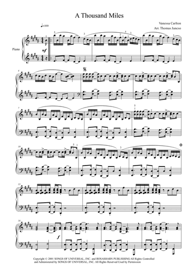 A Thousand Miles (arr. Thomas Jancso)