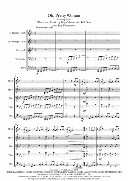 Oh, Pretty Woman (arr. Ray Thompson)