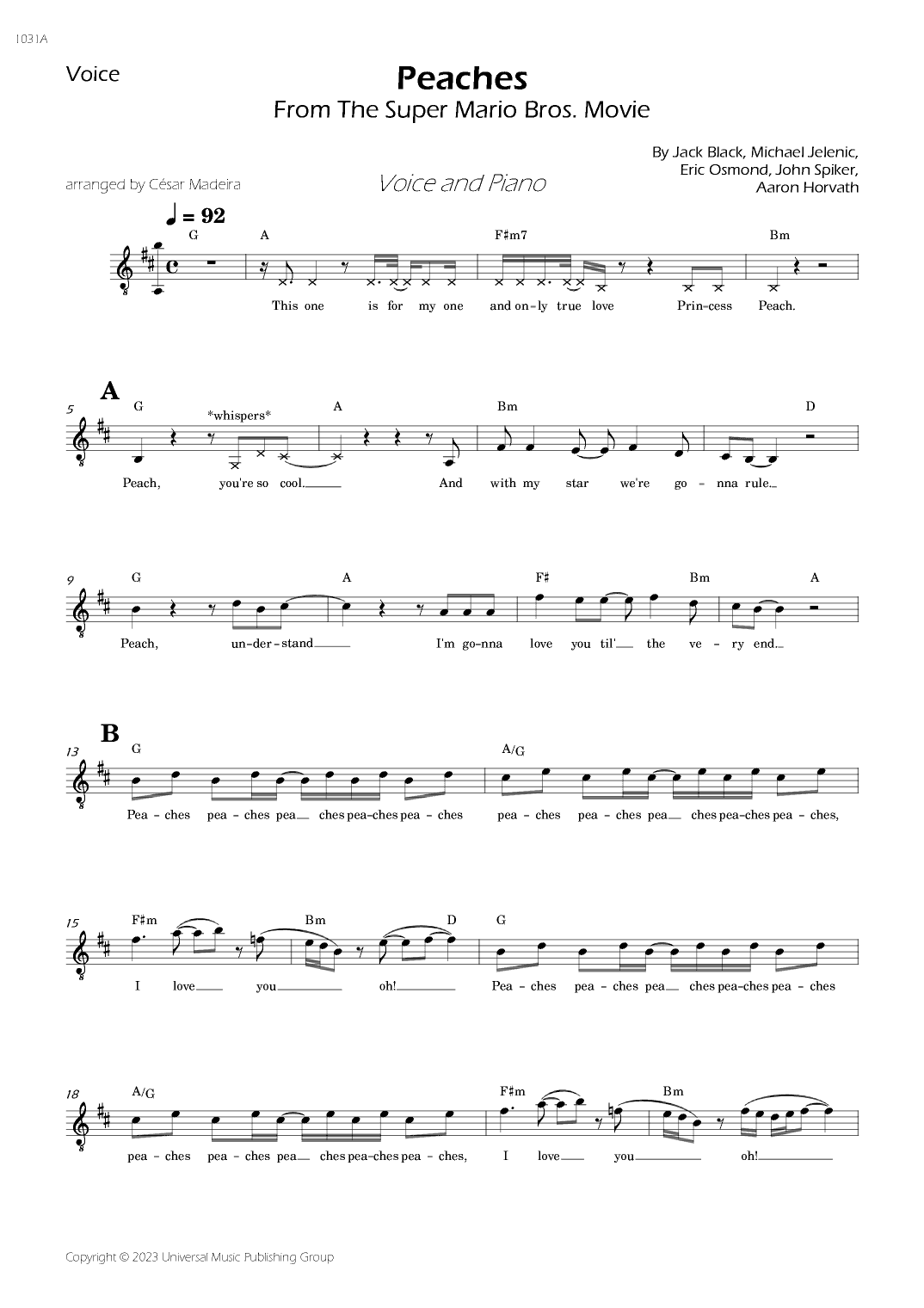Peaches (arr. César Madeira)