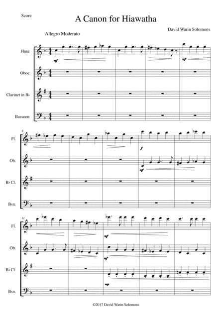 Hiawatha (A Canon for Hiawatha) for wind quartet