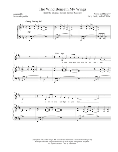 The Wind Beneath My Wings (arr. Stephen Reynolds)
