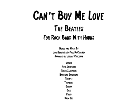 Can't Buy Me Love (arr. Jeremy Corcoran)
