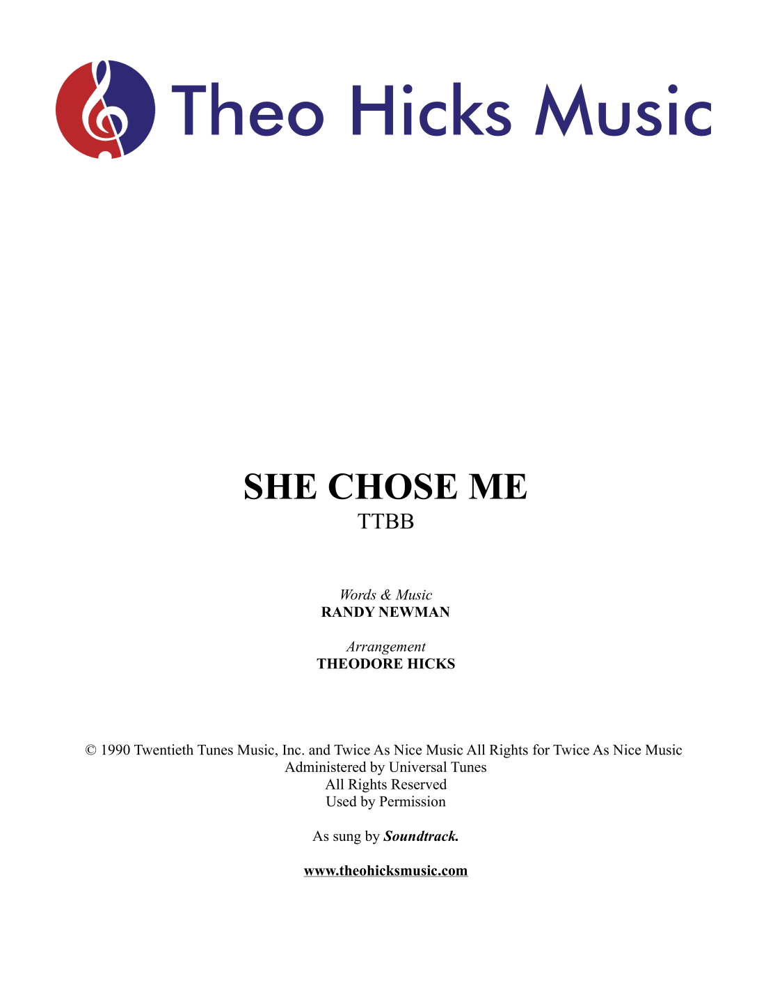 She Chose Me (arr. Theodore Hicks)