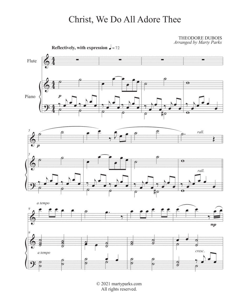 Christ, We Do All Adore Thee (Flute-Piano) (arr. Marty Parks)