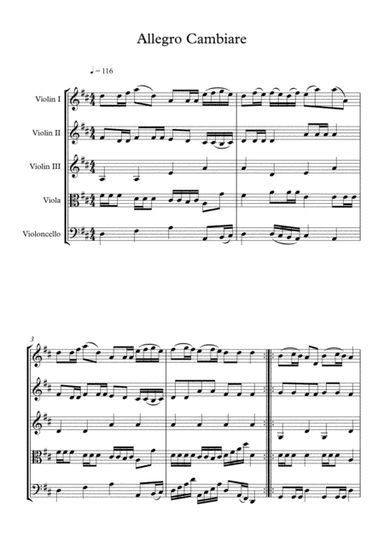 Allegro Cambiere for String Orchestra