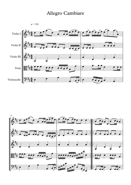 Allegro Cambiere for String Orchestra