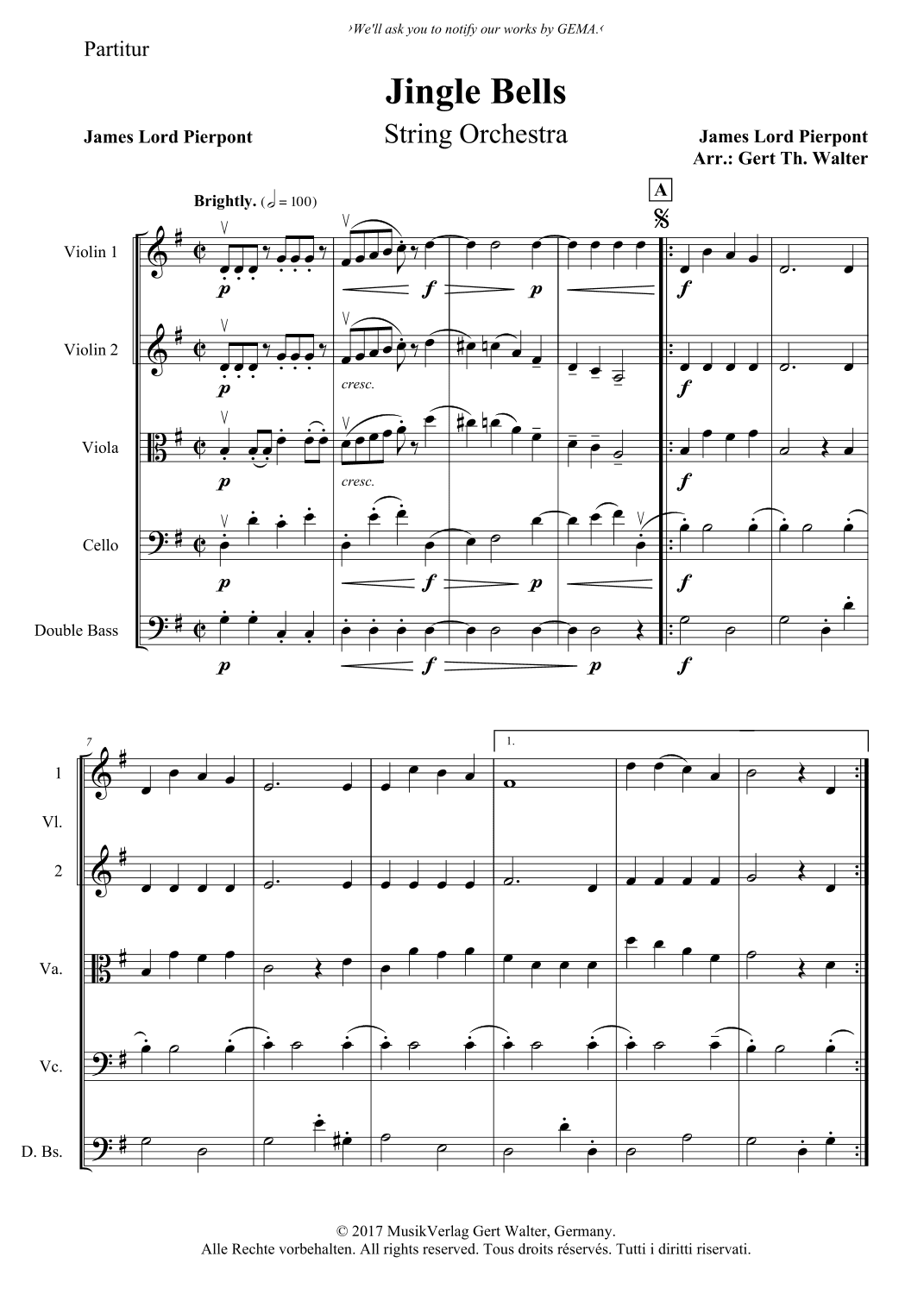Jingle Bells (arr. Gert Th. Walter)