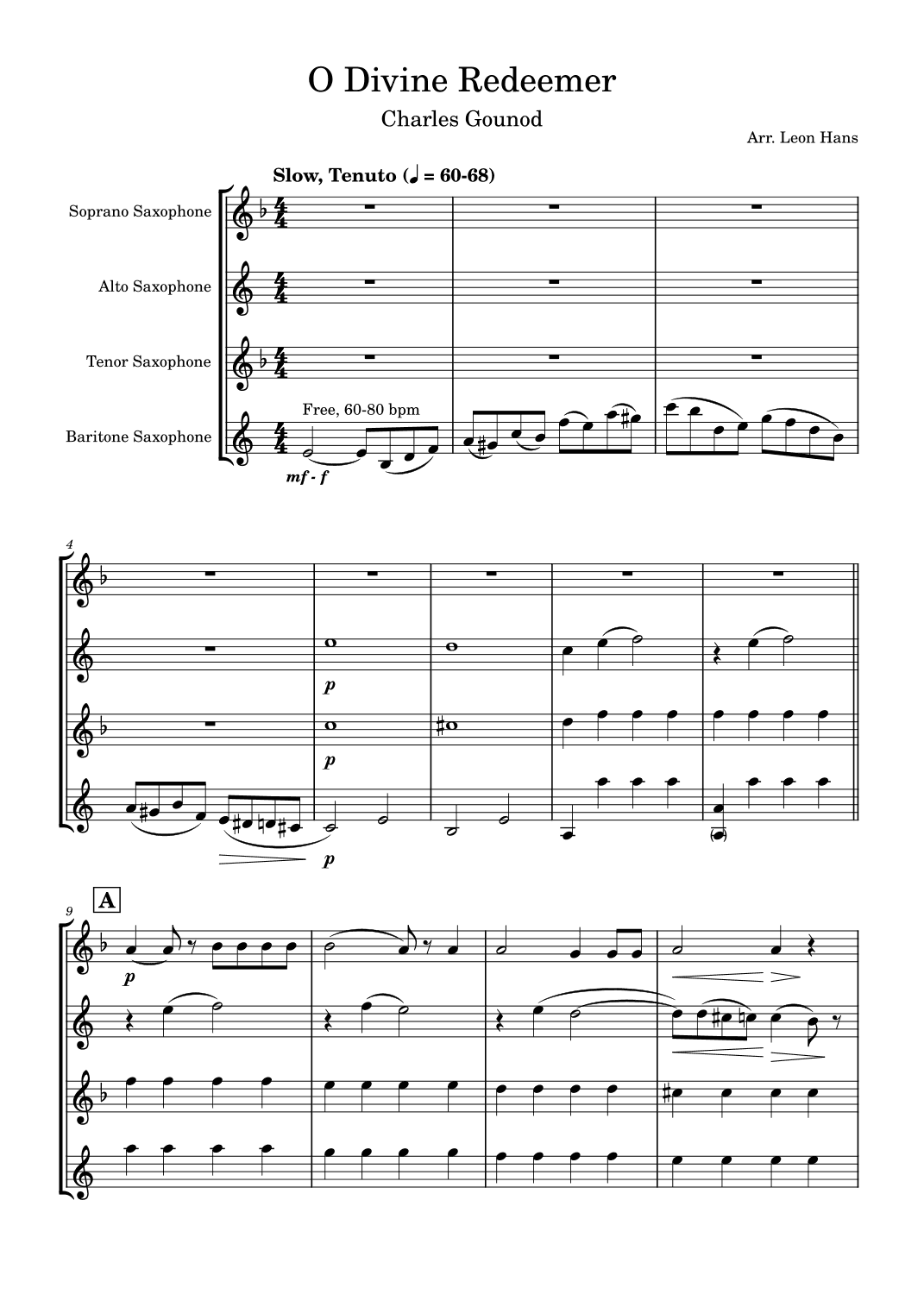 O Divine Redeemer (arr. Leon Hans)