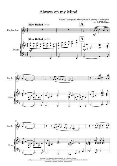 Always On My Mind (arr. Kevin P Holdgate)