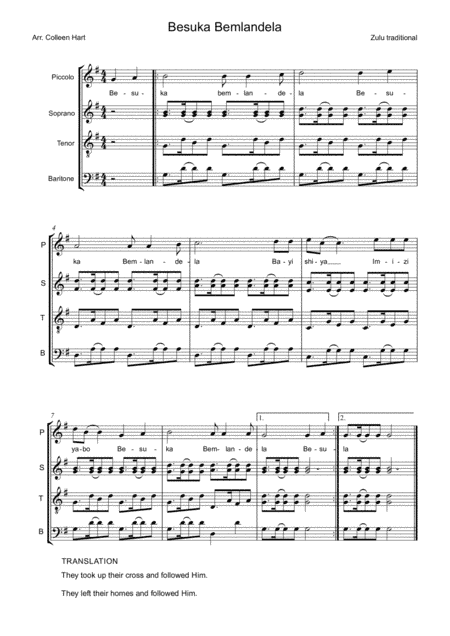 Besuka Bemlandela (They took up their cross and followed Him) arr. Colleen Hart (arr. Colleen Hart)