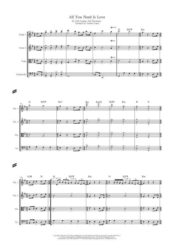 All You Need Is Love (arr. Amauri Lopes)