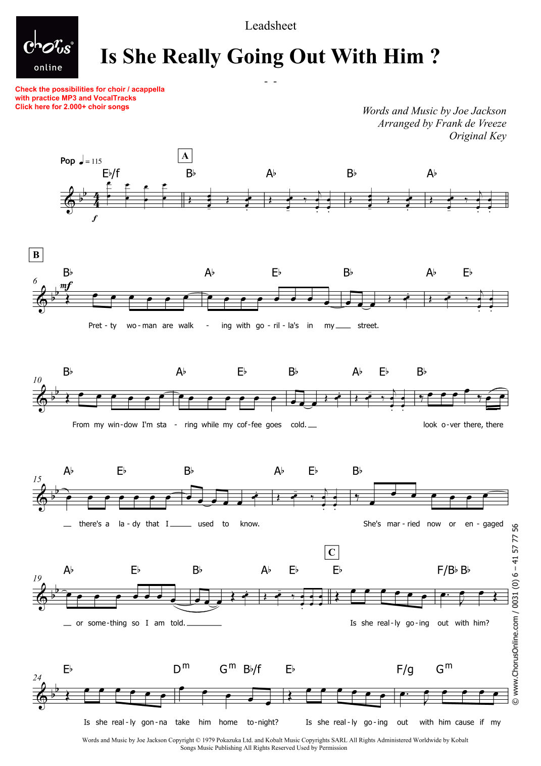 Is She Really Going Out With Him (arr. Frank de Vreeze)