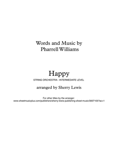 Happy (arr. Sherry Lewis)