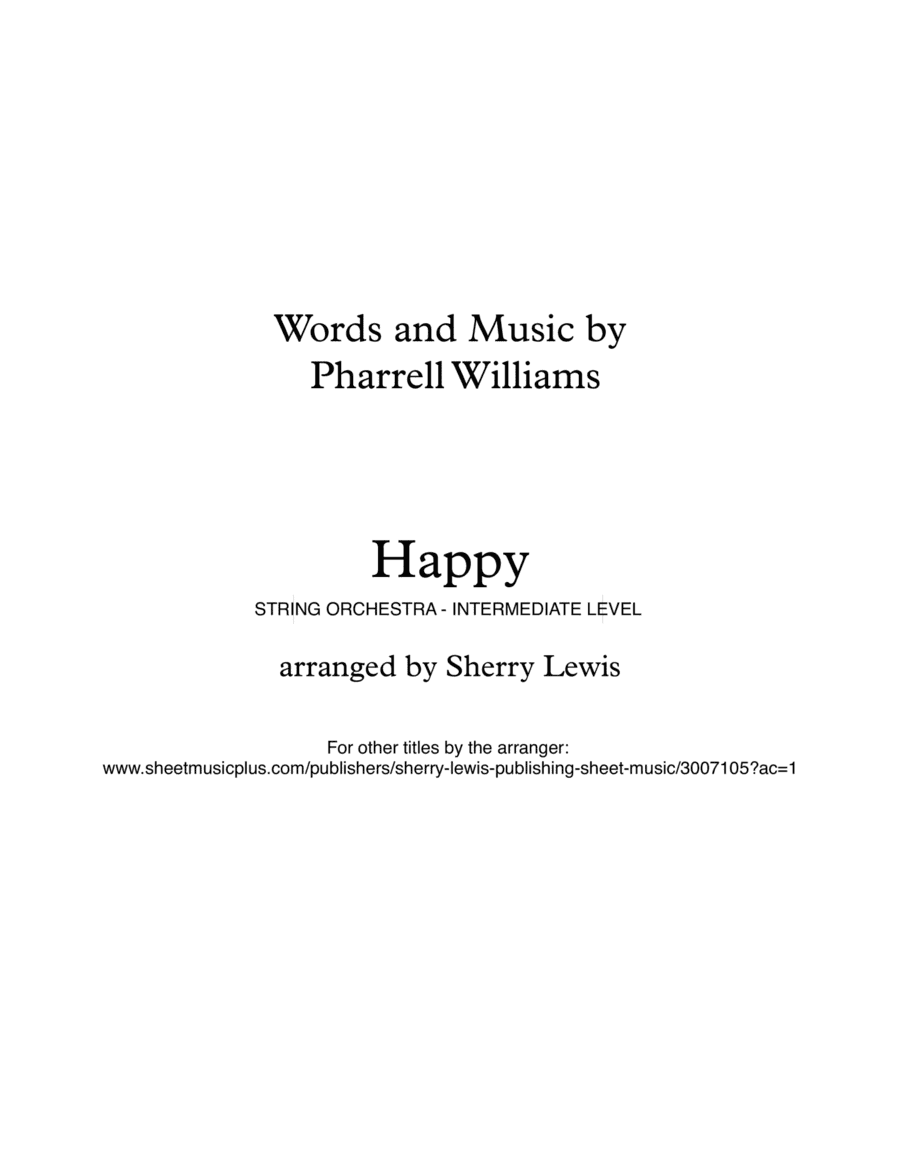 Happy (arr. Sherry Lewis)